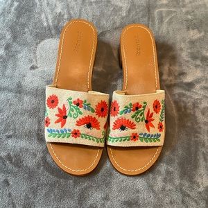 Soludos Floral Embroidered Sandals